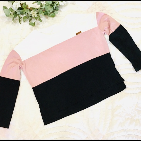 Stripes striped shirt colorblock color pink - Picture 3 of 3